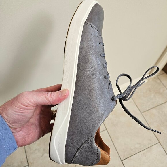 OluKai Men's Lae'Ahi Li 'Ili Leather Sneakers, Stone/Gray, Sz 12 - Picture 12 of 16